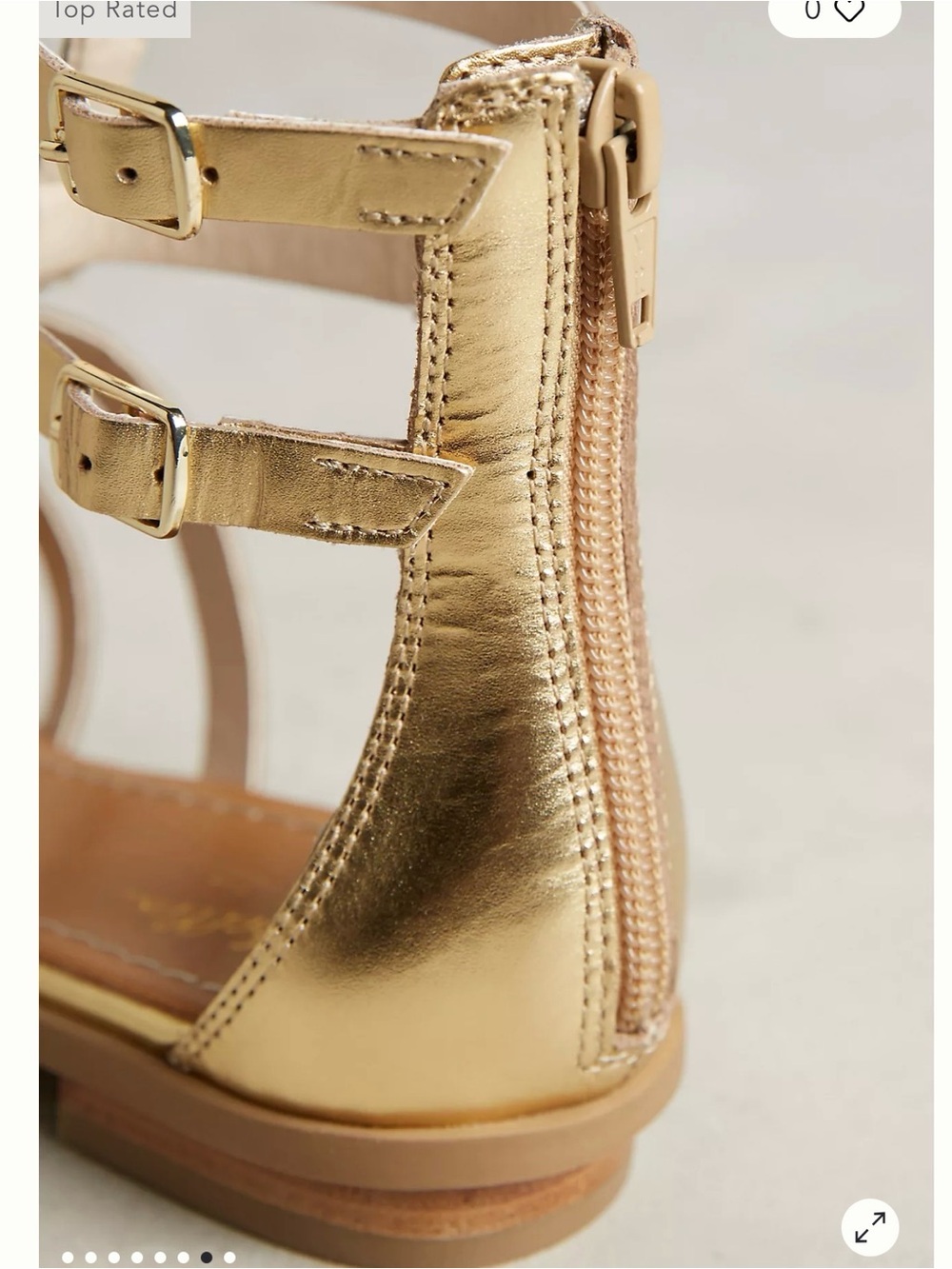 Anthropologie Seychelles Dalea Gold   Metallic Strappy Flat Sandals NEW size 6 - Picture 6 of 13